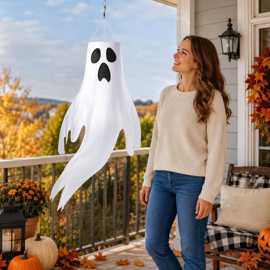 Hanging Wind Sock Flag for Halloween Holiday Outdoor Decoration