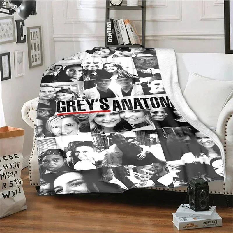 TV Figures G-Grey's Anatomy Throw Blanket Soft Flannel Thin Blankets for Bed Sofa Cover Bedspread Picnic Cooling Gift Home Deco