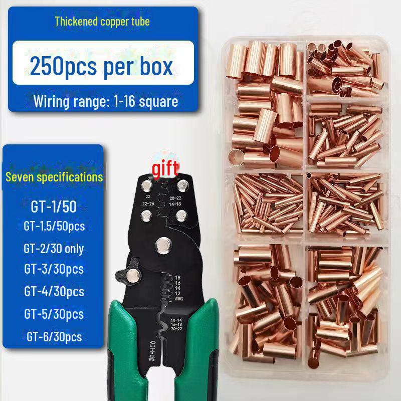 GT Thin-Walled Copper Tube Wire Connector for Crimping and Cold-Pressed Terminals