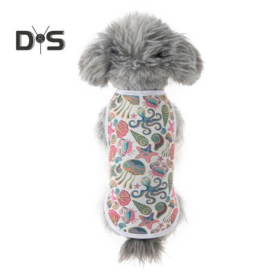 Pet Vest Puppy Shirt Breathable Soft Fabric Wear-Resistant Cute Summer Dog Clothes Printed Pet T-Shirt