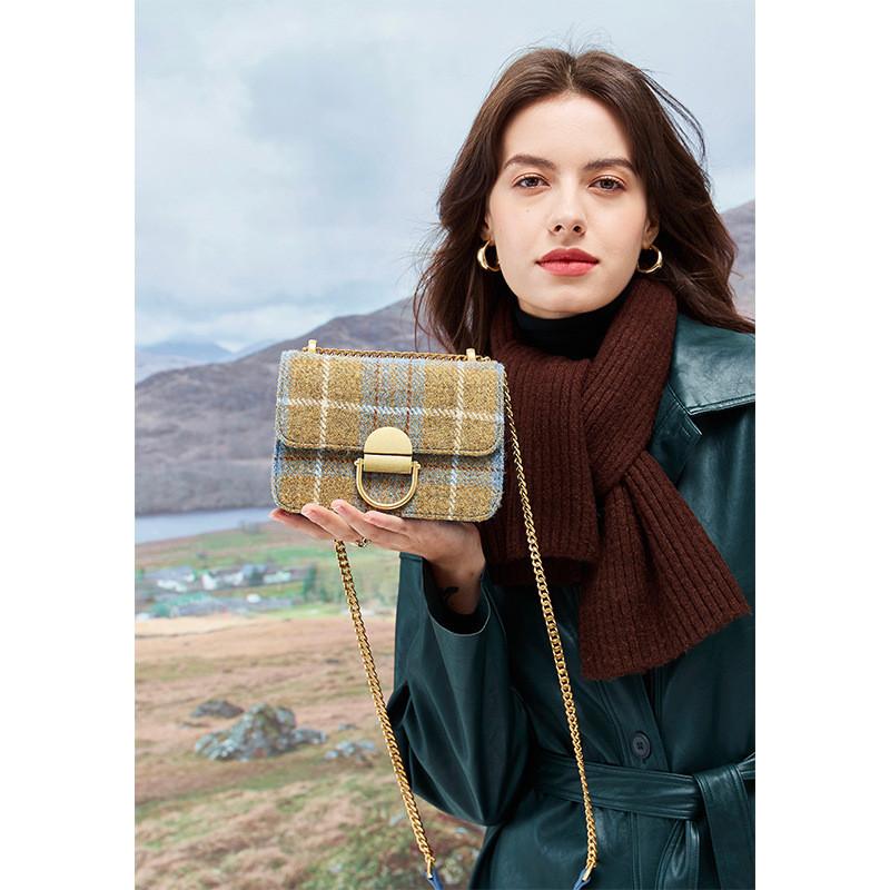 Stylish Harris Tweed Tote Bag For Women Large Capacity Everyday Shoulder Bag