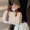 Boston Handbag Female Internet Celebrity Lamb Hair Plush Single-shoulder Cross-body Bag Casual Large-capacity Pillow