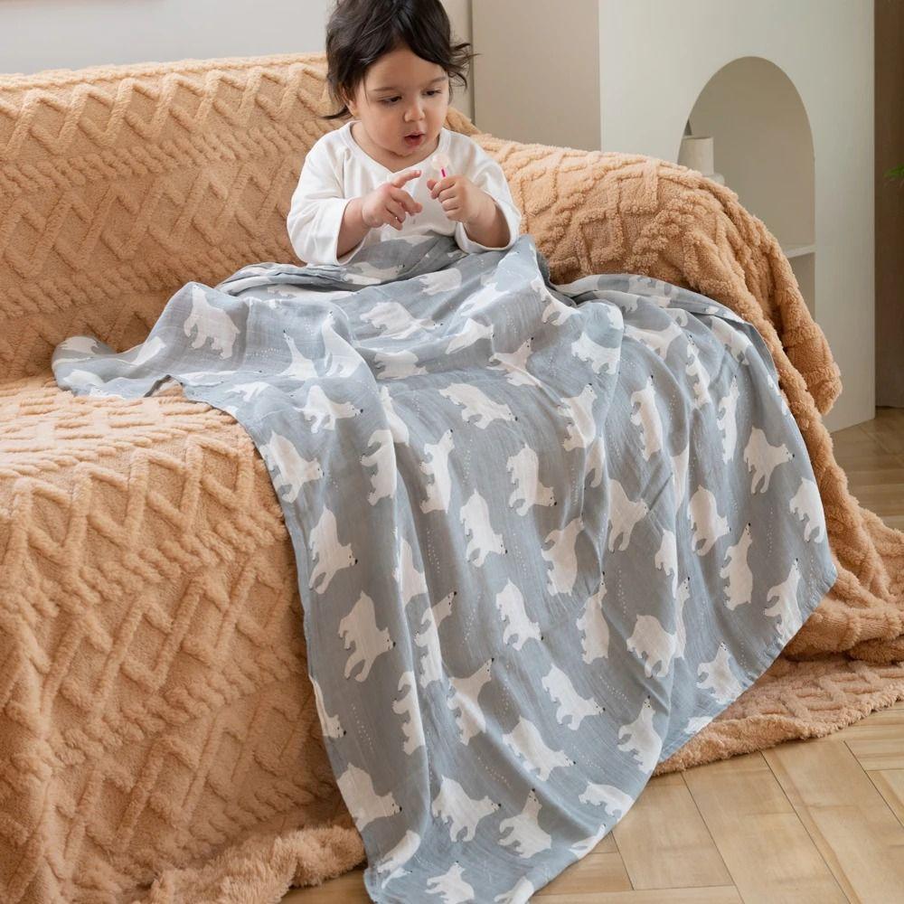 Cartoon Print Baby Wrap Sleeping Bag Cotton Baby Stroller Cover Baby Swaddle Blanket  Infant Bath