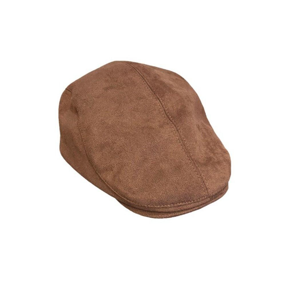 Retro Beret Hat Suede Surface Duck Tongue Cap Fashion Warm Hat