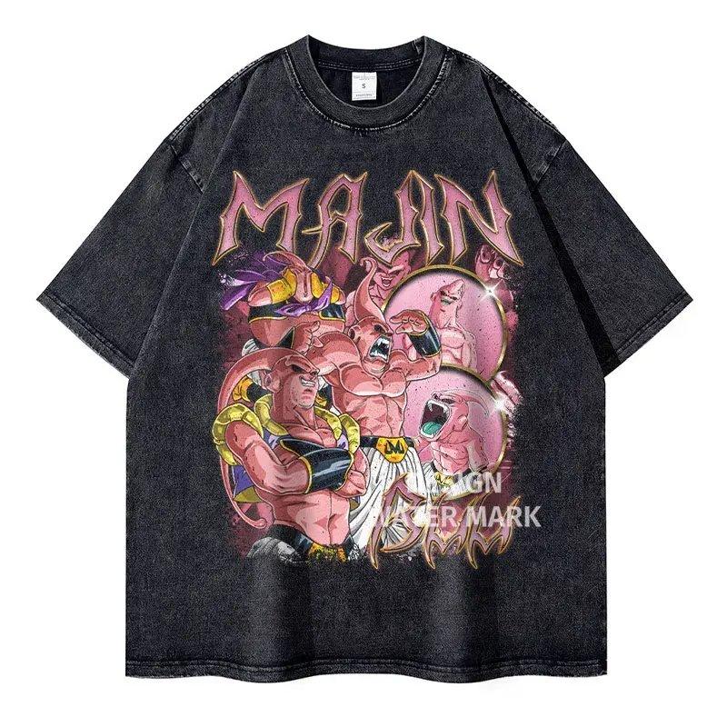Vintage Washed Dragon Ball Broly Anime T-shirt Man Women Short Sleeve Tee Streetwear Loose Casual Tops Summer Y2k 2026 Oversized