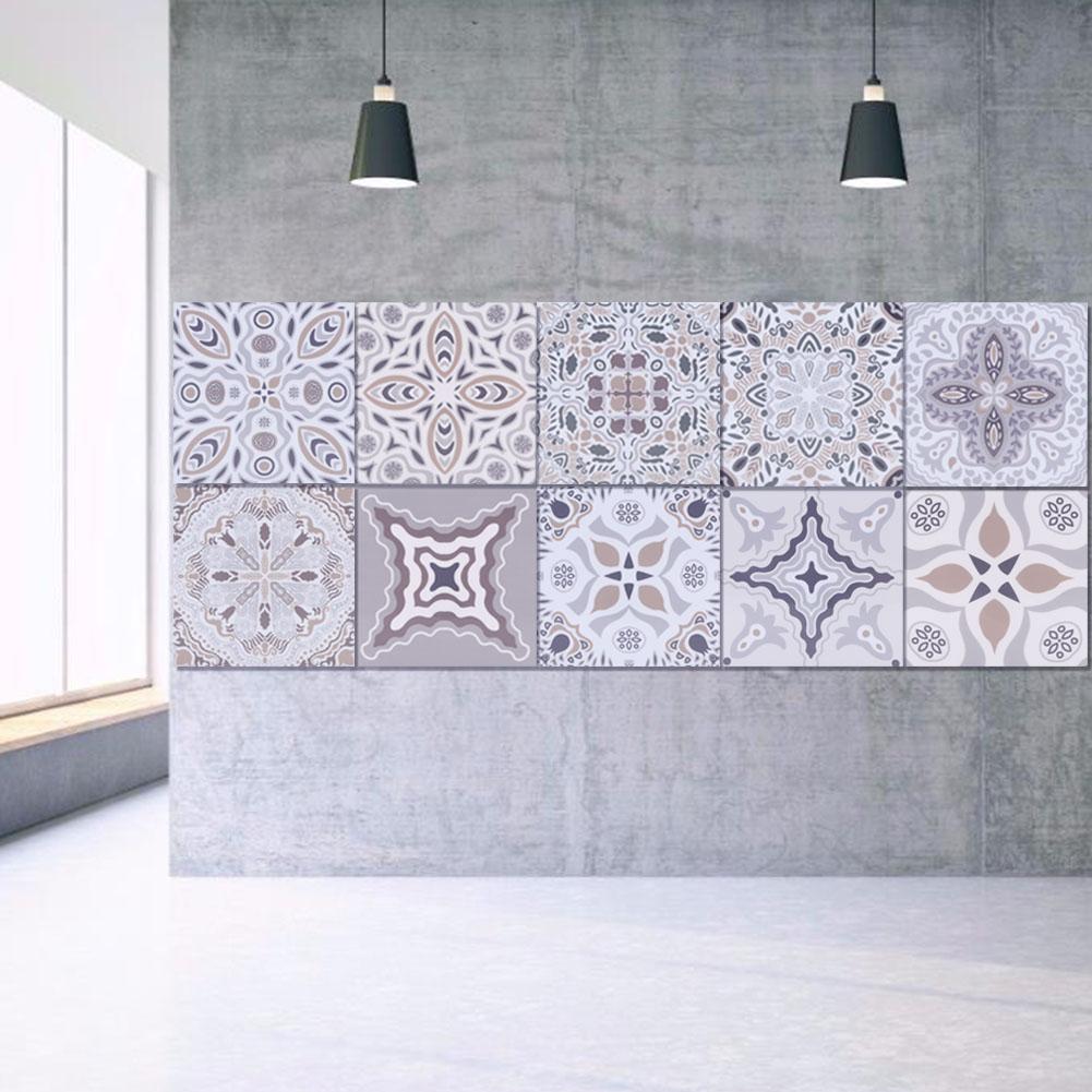 

10 шт. Самоклеящиеся ПВХ Наклейки для Плитки на Пол Ванная Кухня Стена Лестница Наклейка на Плитку для Пола 1#