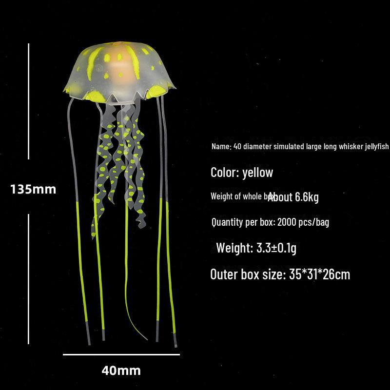 Mini Luminous Silicone Jellyfish for Aquarium Decoration