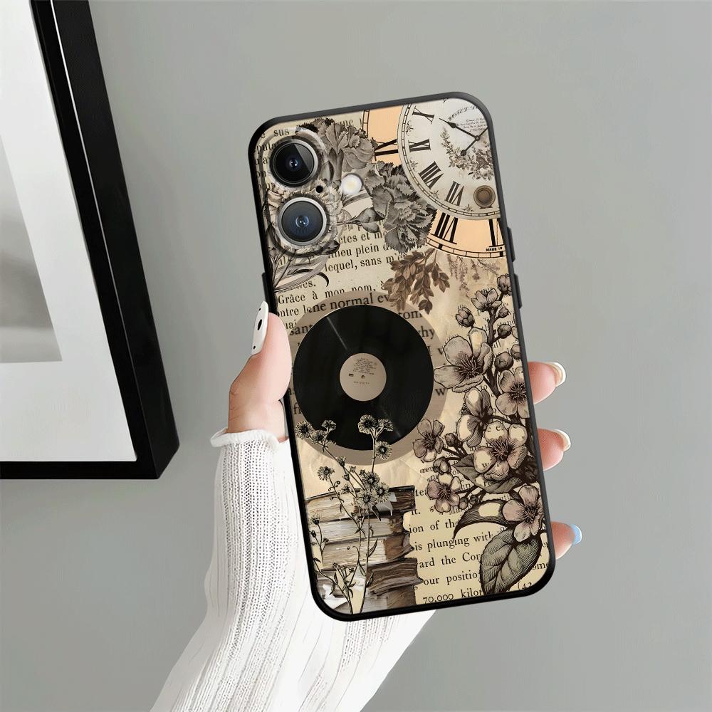 Case for iPhone 17Air 7 8 15 16 14 Plus 13 12 11 17 Pro Max XR XS Max Black Soft Phone Cover Creative Retro Art