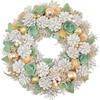 Christmas Wreath Green White Cornball Glitter Holiday Door Decoration M 8425135