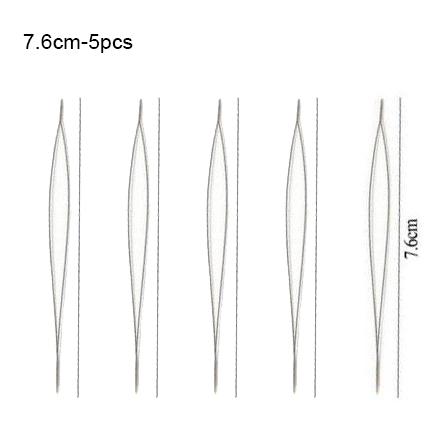 5pcs Opening Beading Needles Pins Curved Needle for Beads Bracelet DIY Jewelry Making Tools Beaded Threading Pin Needlework Kits