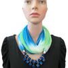 Summer Sunscreen Scarf Gradient Silk Scarf Scarf Resin Necklace Pendant Women's Jewelry Scarf
