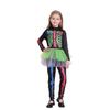 Halloween Kids Skeleton Bodysuit Dress Colorful Bone Costume Girls Cosplay Outfit Party