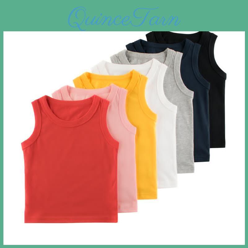 Tops Baby Boys Solid Sleeveless Color Tshirts Vest Kids Boys Girls Summer Basic Shirts Cotton Athletic Undershirts