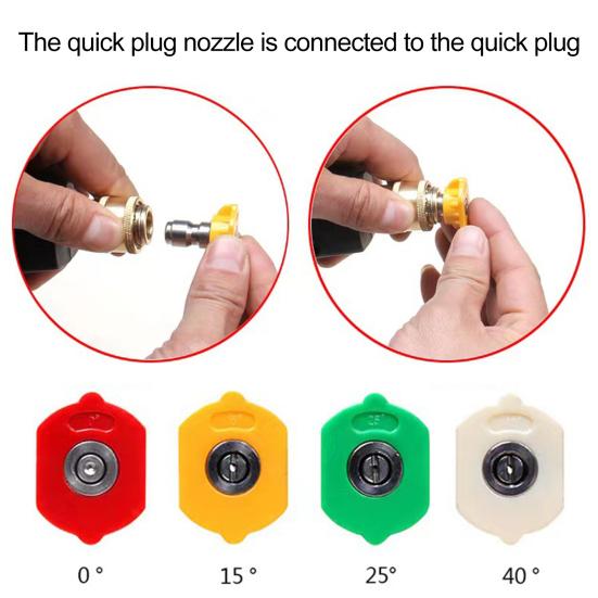 1 Set Pressure Washer Tips with Nozzle Holder Pressure Washer Nozzle Quick Change 45295