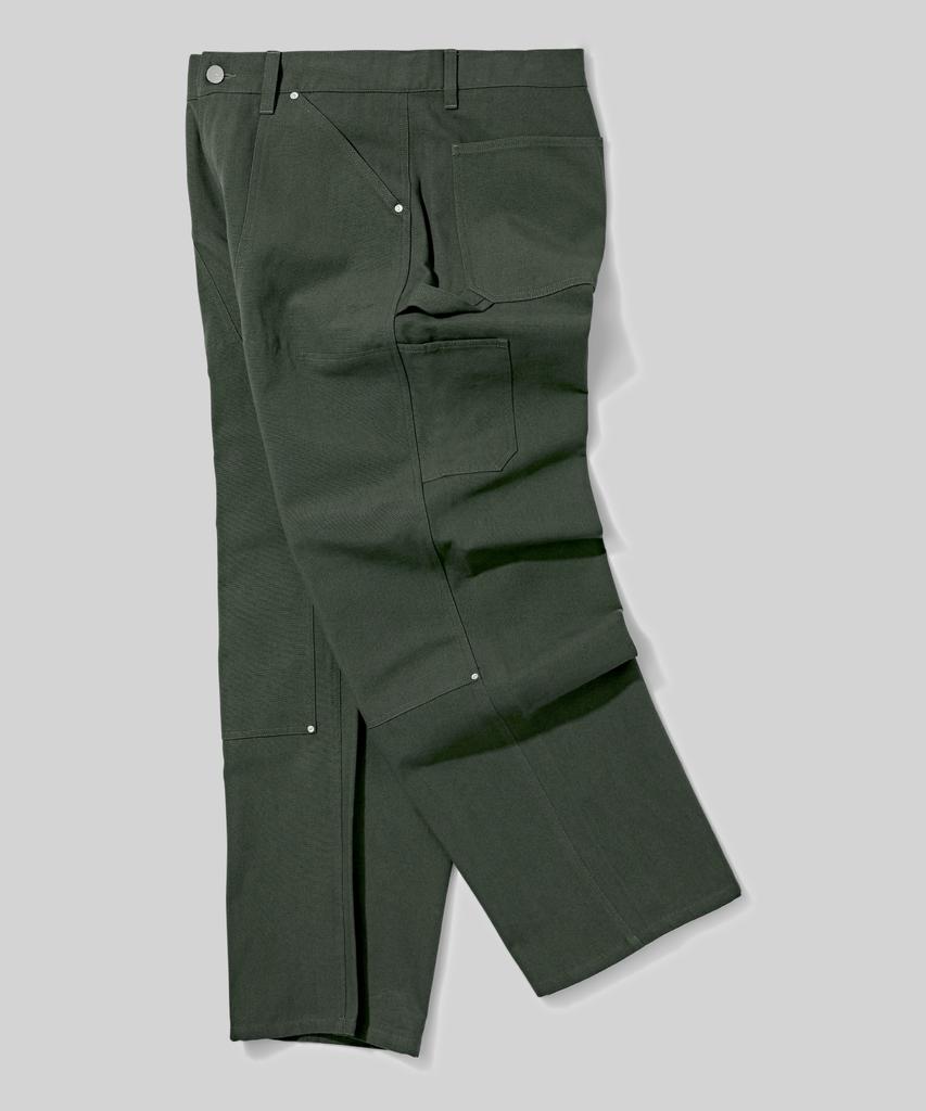 Beodeonteu Double Layer Carpenter Wide Cotton Pants [Khaki]