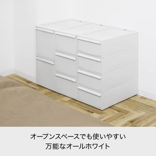 Like-it Storage Box Closet System with Drawers, Medium, 32cm Wide X 52cm Deep X 21.5cm High, All White, CS-D2, 52cm Deep, Perfect for Closet Storage,