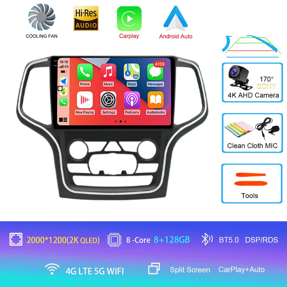 For Jeep Grand Cherokee WK2 2014 Car radio Multimedia Carplay Navigation GPS Wireless Android Auto Car Stereo HDR Radio 5G Wifi