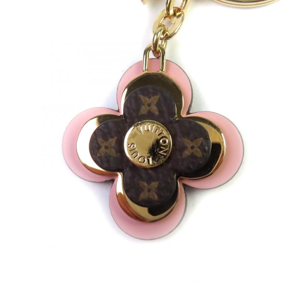 Excellent LOUIS VUITTON Key Ring Blooming Flower BB Keychain Pink Brown M63085 Used