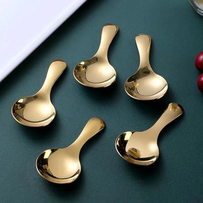 5 Stück Salzlöffel Mini Zucker Gewürz Löffel Gold Edelstahl Löffel Set Tee Kaffee Messlöffel Löffel für Glas Küchenzubehör