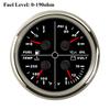 ELING 85mm 4 in 1 Multifunction Meter Oil Pressure 5Bar 10Bar 80PSI Water Temperature Oil Level 8-16V Voltmeter for Cars Ships