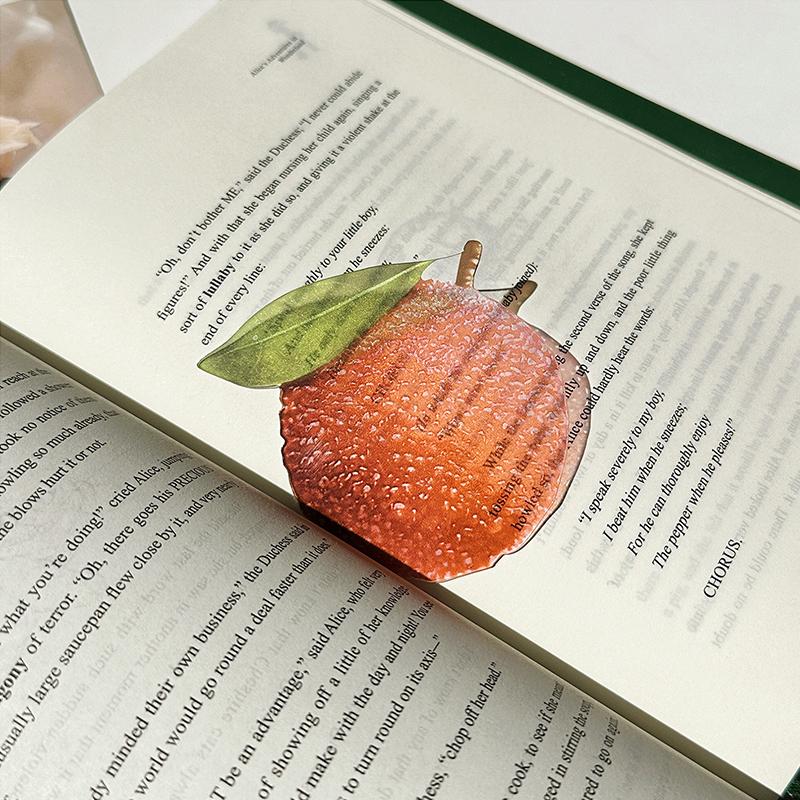 

Delicate Transparent Acrylic Apple Bookmark Reading Mark Student Gift Premium Feeling Cute Grape Tomato BookmarksHot Sale