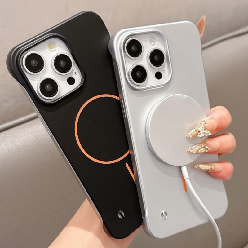 Ultra Thin Frameless Magsafe Case for iPhone 16 15 14 13 12 Pro Max Hard PC Magnetic Shockproof Matte Skin Wireless Charge Cover