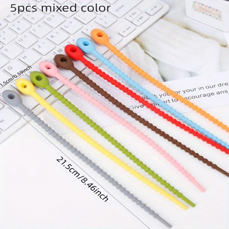 

Silicone reusable cable organizer winding device, storage rack, wrapping wire management, zipper twist, multifunctional bag clip