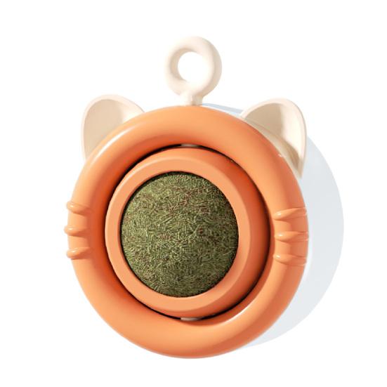 Catnip Ball Cat Toy Rotatable Cat Lick Ball Safe Cat Chew Toy with Adhesive for Kitten Teething Wall Mounted Catnip Toy