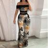 1116 Europäische und amerikanische Damenbekleidung, kurzes bedrucktes Top, zweiteiliges Set mit hoher Taille, Hosen mit weitem Bein, Damen-Freizeitanzug 661