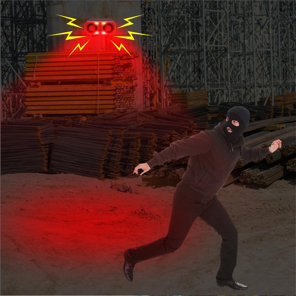 High-Power Dual Speaker Solar Animal Repeller with Infrared Sensor and Red/Blue Strobe Light