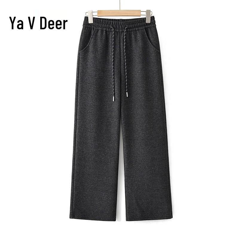 Women s Elastic High-Waist Straight-Leg Casual Pants 2XL