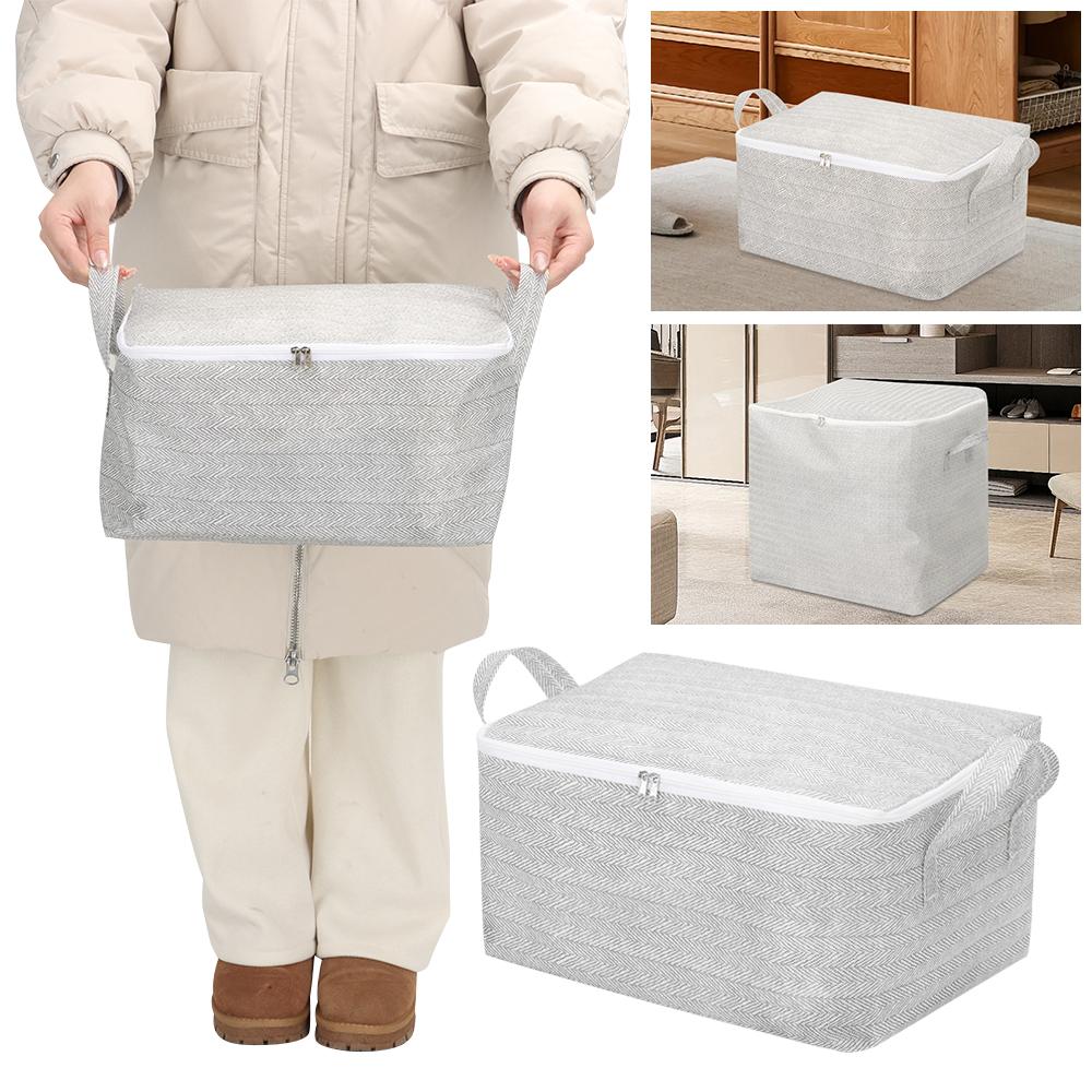 Large-Capacity Clothes Storage Bag With Handle Non-woven Storage Bins  for Travel