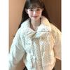 Korean Style Polka Dot Cotton Jacket with Winter Sweet and Thick Loose Short Coat