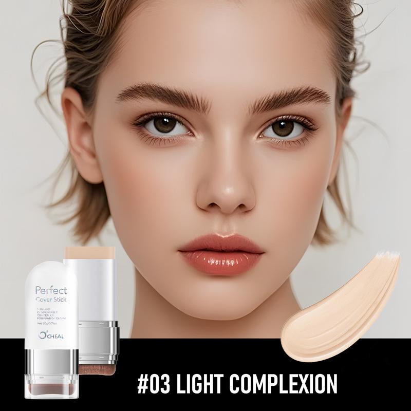 OCHEAL Cross Thin Comfort Concealer Foundation Cream - Hydrating, Long-Lasting, Natural Coverage with Brush