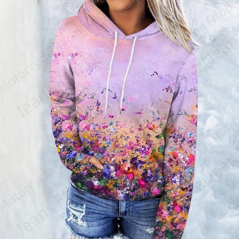 Floral Daisy 3d Print Hoodie Women Fashion Oversized Hoodies Women Sweats Coat Hooded Sweats Pullover Women's Clothing Flower