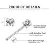 Katea 2 Pairs 316l Stainless Steel Nipple Rings Barbell Crystal Ball Piercing Nipple Cz Tongue Rings 14g S
