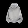 izzue Men's American-Style Mock Neck Hooded Zip-Up Hoodie