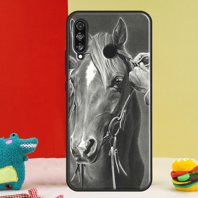 Horse Sketch For Huawei Nova 5T 9 10 SE 12i 12s 11i Y91 Y90 Y60 Y70 Y72 Y61 P60 P30 Pro P20 P40 Lite Case