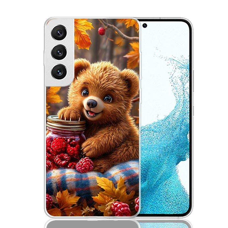 Animal Brown Cute Bear Phone Case For Samsung Galaxy S26 S25 Edge S24 S23 FE S22 Ultra S21 Plus S20 + Fundas Cover Coque Galaxy