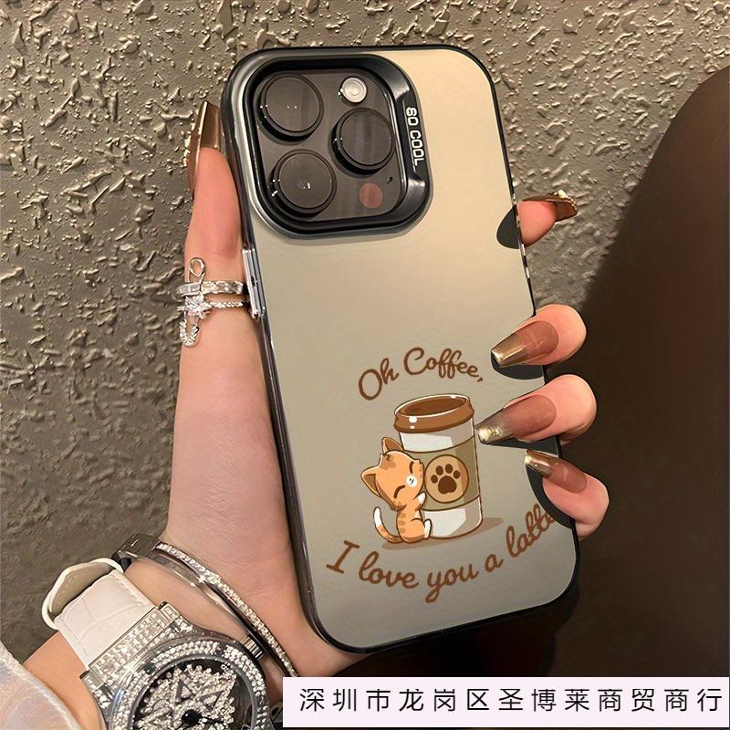 Coffee bear is suitable for Apple 16 mobile phone case iPhone13/14 colored silver 15promax new 13 anti-drop 11P