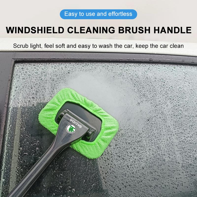 1Pcs Car Window Cleaner Brush Kit Windshield Cleaning Wash Tool For Skoda Octavia Superb Rapid Kodiaq Karoq Fabia Kamiq Roomster Citigo