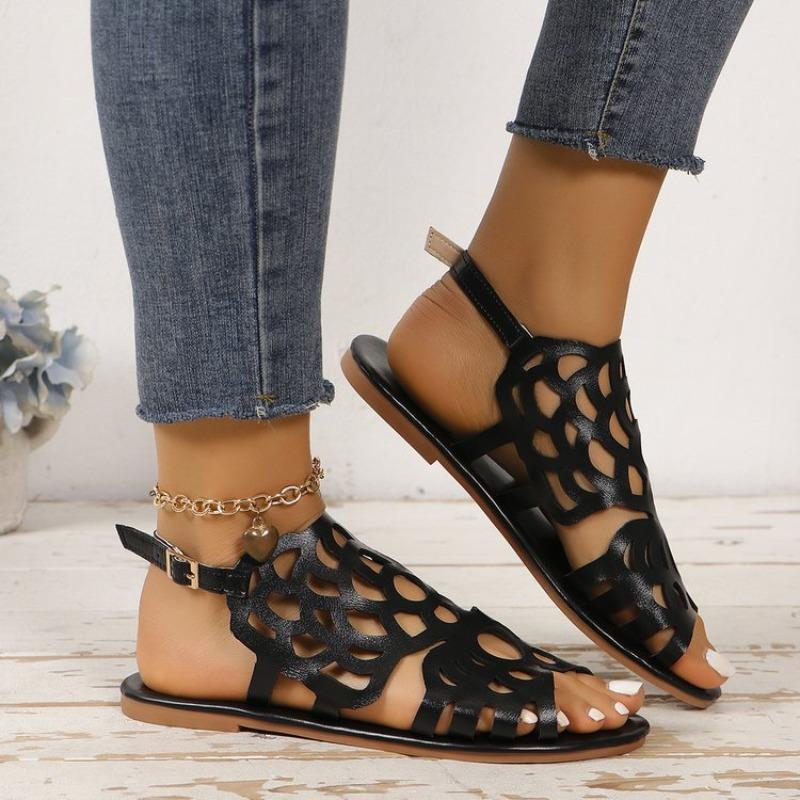 Summer Butterfly-shaped Open-toe Flat Sandals for Women Single-strand Toe Cover for Wearing Outside Beach-style Women's Flip-flops