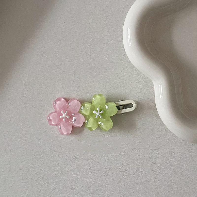 Summer Fresh Flower Hairpin Sweet Girls Sakura Side Clips Bangs Hair Clips For Women Headwear Hair Accessories