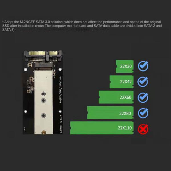 

M.2 NGFF to SATA 3.0 Adapter Card (Black+Gray) for SSD Other