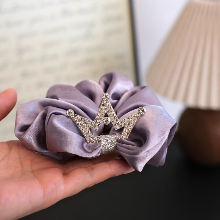 Exquisite Handmade Princess Hair Ties & Pearlescent Satin Scrunchies for Girls Hair Tie