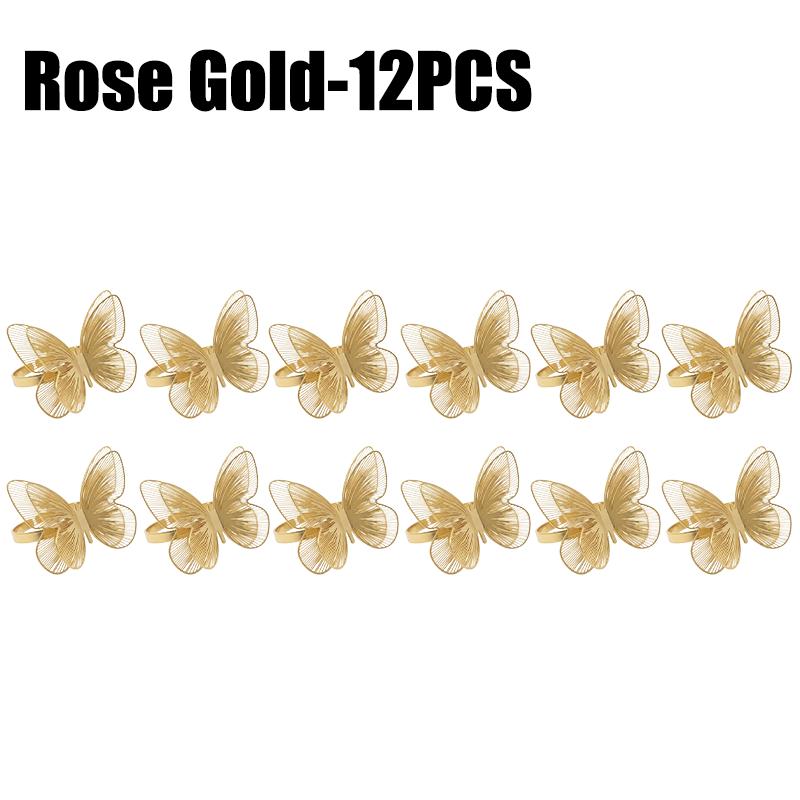 Hollow Butterfly Napkin Ring Metal Buckle Simple Nordic Style DIY Dinner Table Ornament For Wedding Dinner Party Celebration