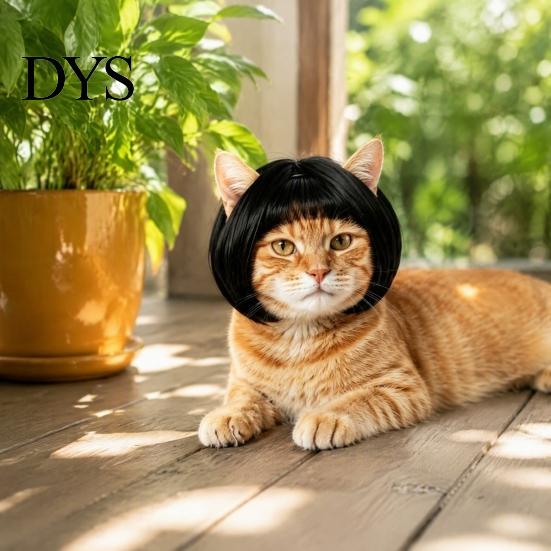 Holiday Costume for Small Animals Funny Dog Wig Medium Large Dogs, Pet Photography Styling Tools with Adjustable Elastic Band Cosplay, Halloween,