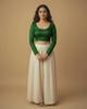 Women's Round Neck Ethnic Blouse Indian Bollywood Cotton Blend Crop Top Choli