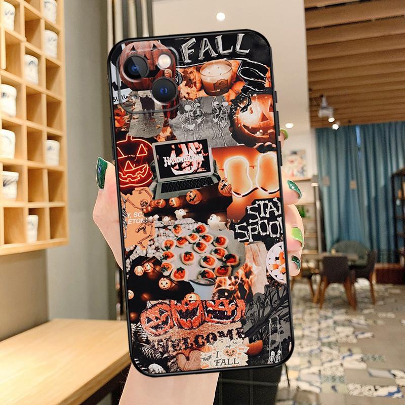 Halloween Aesthetic Phone Case For iPhone 15 Pro Max 14 13 12 11 16 17 Pro Max mini 15 16 Plus 16e 17 Air Cover