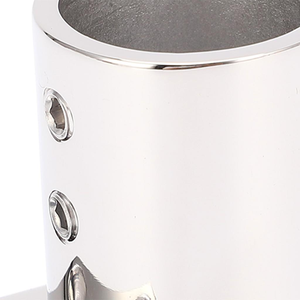 Stanchion Base Stainless Steel 90 Degree Rectangular AntiCorrosion Polishing Hnadrail Fitting for Boat Yacht(22mm )